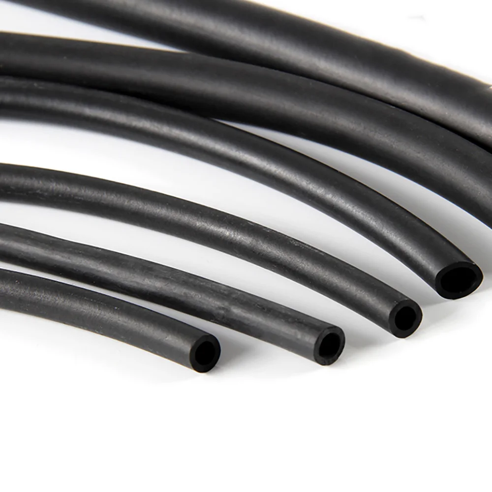 Black Fluorine Rubber Hose ID 2 3 4 5 6 7 8 10 12mm FKM Tube Pipe High Temperature Resistant Corrosion Resistance