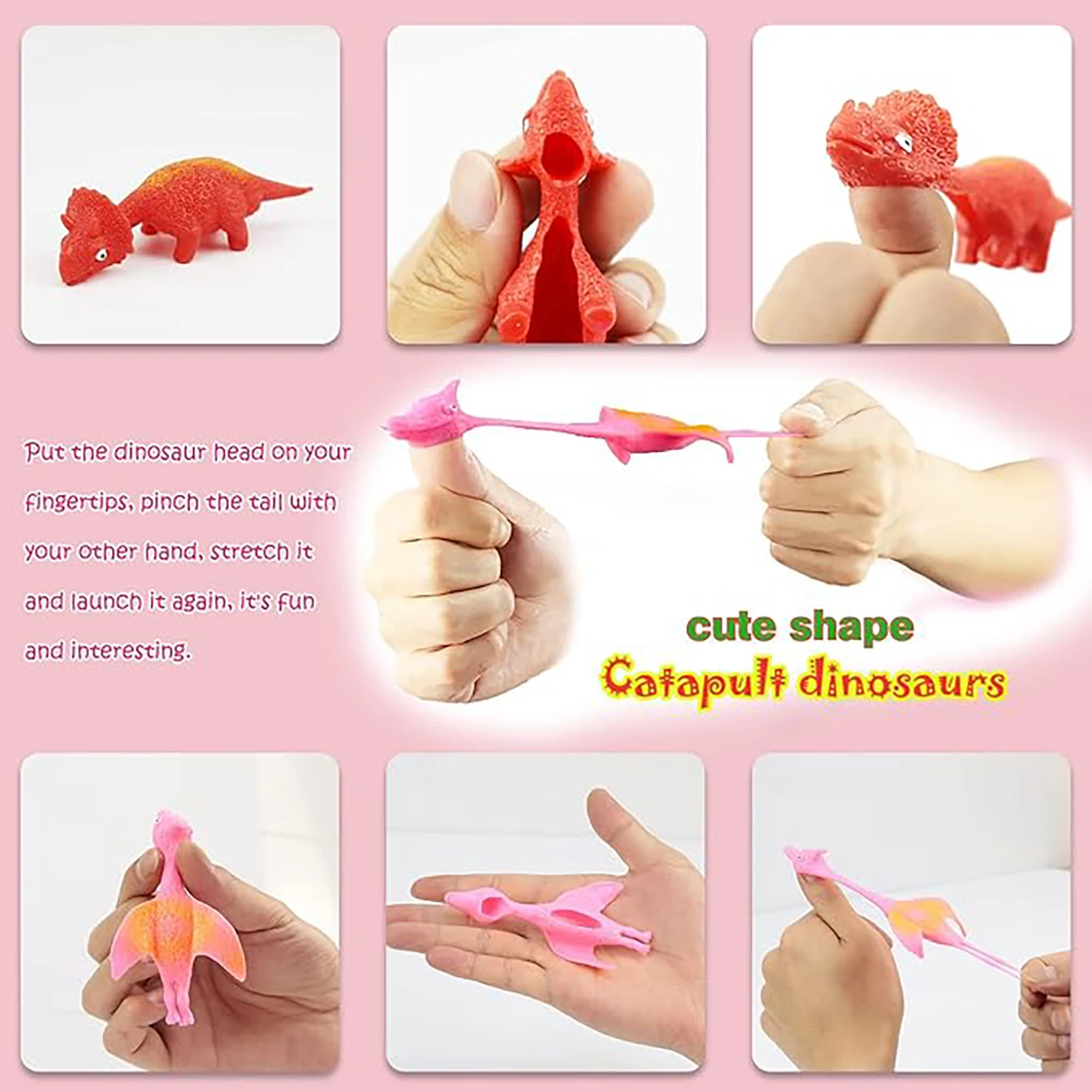 Catapult Dinosaur Launch Small Dinosaur Decompression Soft Rubber New Unique Fun Toy Desktop Decompression Party Toy
