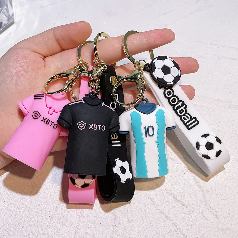 Soccer Star Messi Keychain Cute Figure Fashion Bag Pendent Car Key Ornaments Souvenir Collection Kerying Gadgets for Men Gift view 2