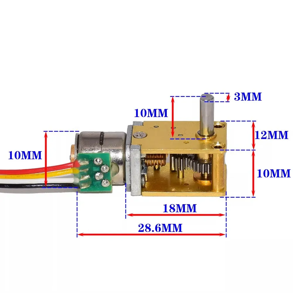 10mm 5V horizontal DC micro gear stepper motor reduction motor vertical output shaft reduction motor
