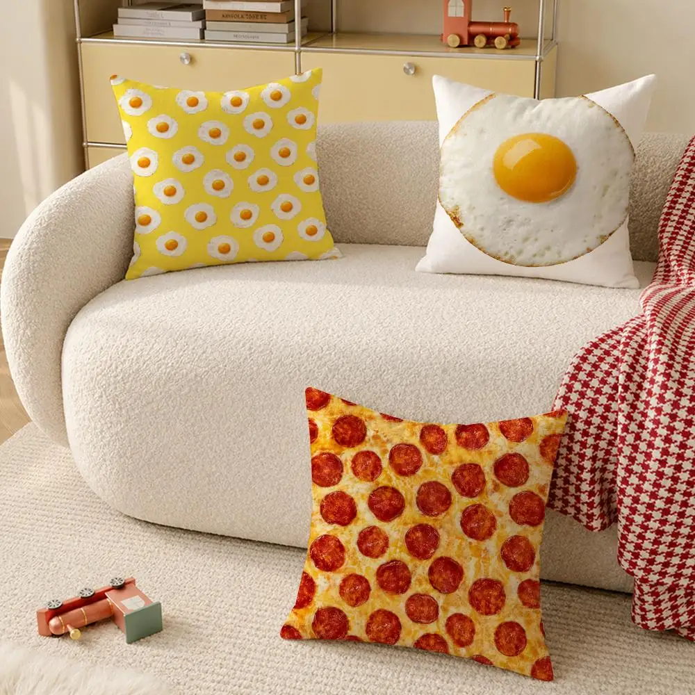 Cojin para gofres de Pizza comida divertida Cushion Cover Pillow Cover Decorative Throw Couch Home Decor for Living Room Sofa