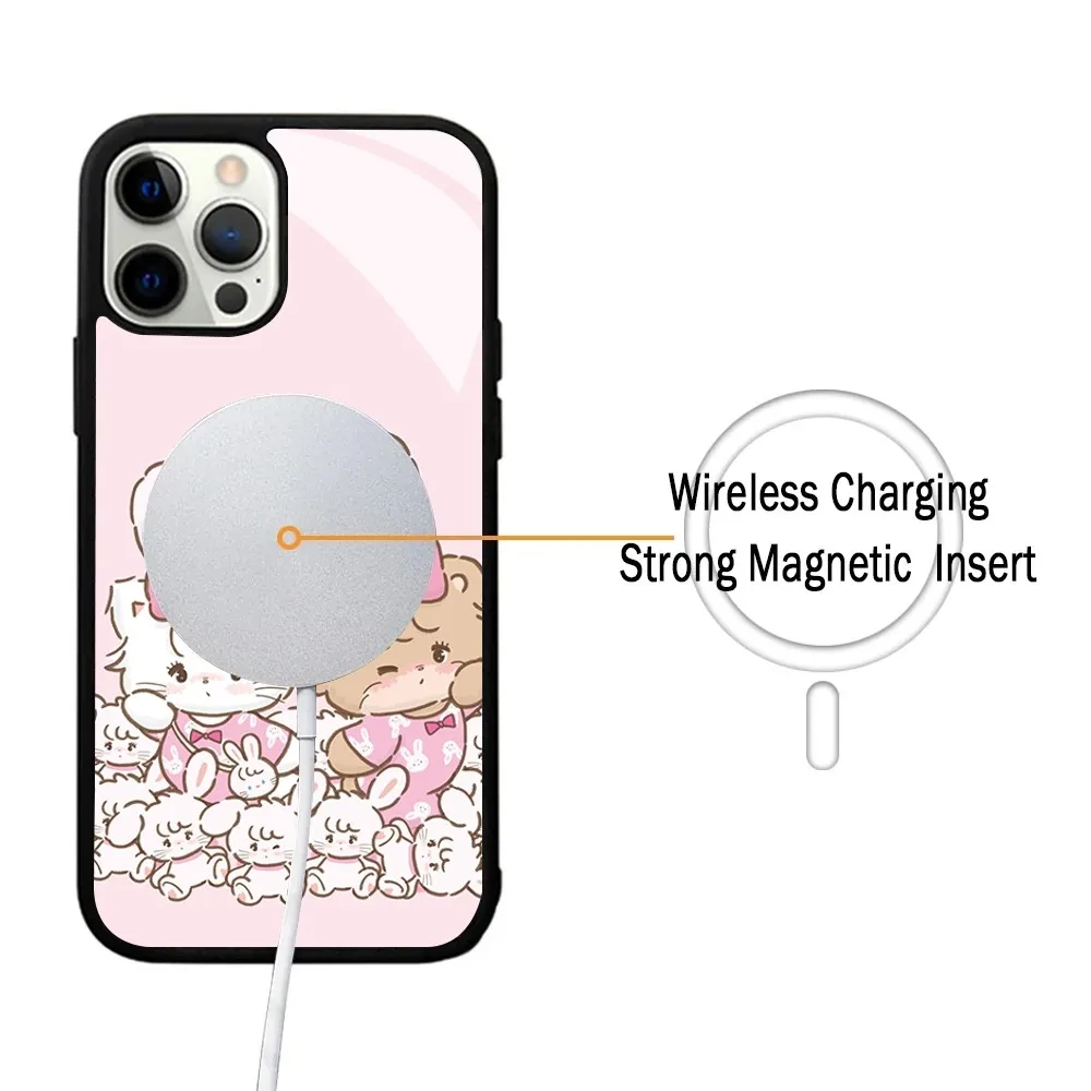 Cartoon Mikko Family Phone Case Magnetic For IPhone 15 14 13 Pro Max 11 12 Mini Alex Mirror For Magsafe Wireless Charging Cover