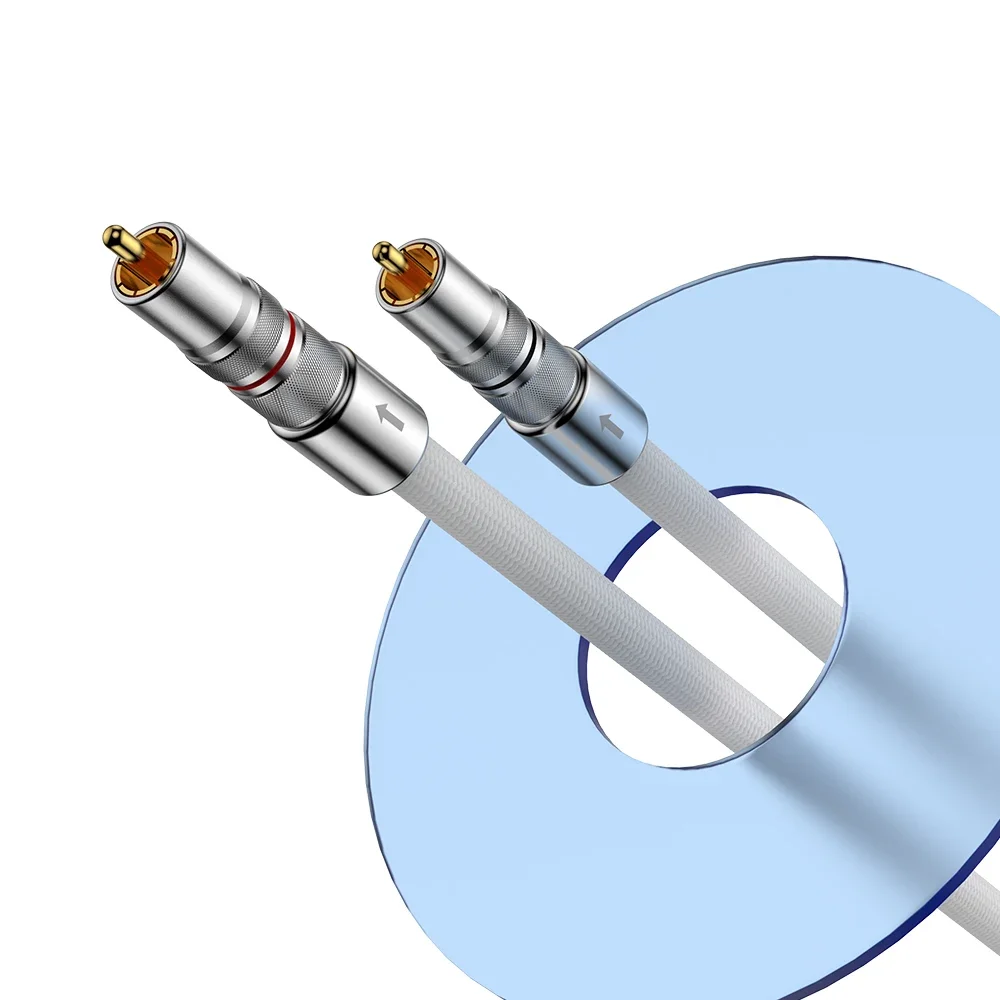 Audiocrast A75 mortp OFC สาย RCA ชุบเงินสายเคเบิล AV ตัวผู้-ตัวผู้ชุบทองสำหรับ STB DVD TV VCD BLUE