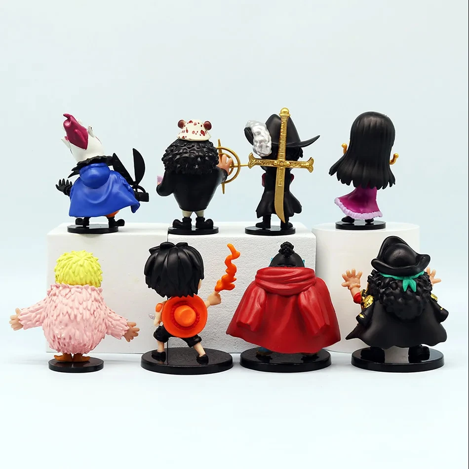 8 Uds figuras de Anime de un pieza model mualecas juguetes لينندو لوفي أوكا شيتشيبوكاي ايس بوا هانكوك جينبي جمع juguداعي