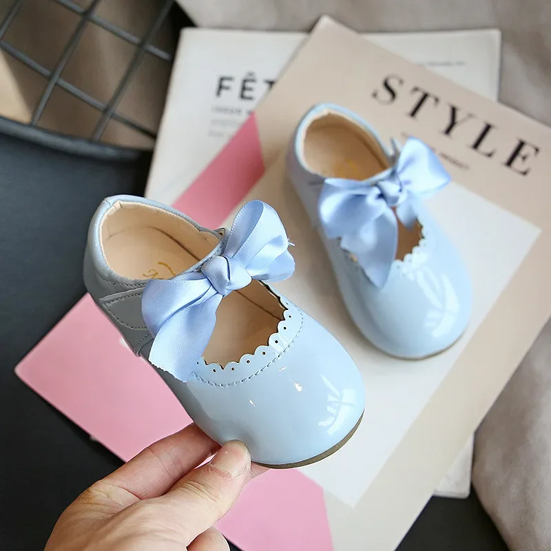 Toddlers Girl Shoes Child Flats PU Patent Leather Kid Dress Shoe Sweet Princess Shoe Cute Walking Shoes Kid Shoes Mary Jane Shoe