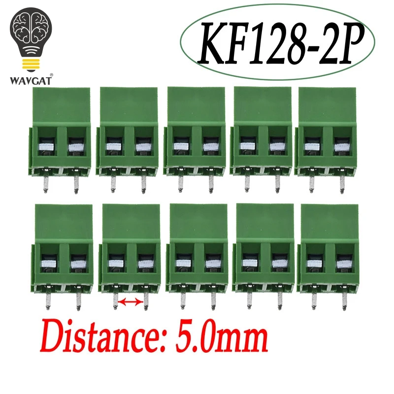 KF128-2P-Terminal de empalme de bloque de terminales de tornillo PCB, KF128-3P, DG308, MG128, 3,81, 5,0, 7,5, 2,54mm, KF120-2.54