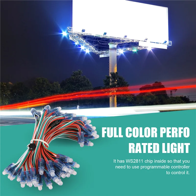ABDE-500Pcs 12mm ws2811 módulo de luz de pixel led colorido dc5v ip68 à prova dip68 água rgb 2811 1903 ic digital led luz de natal
