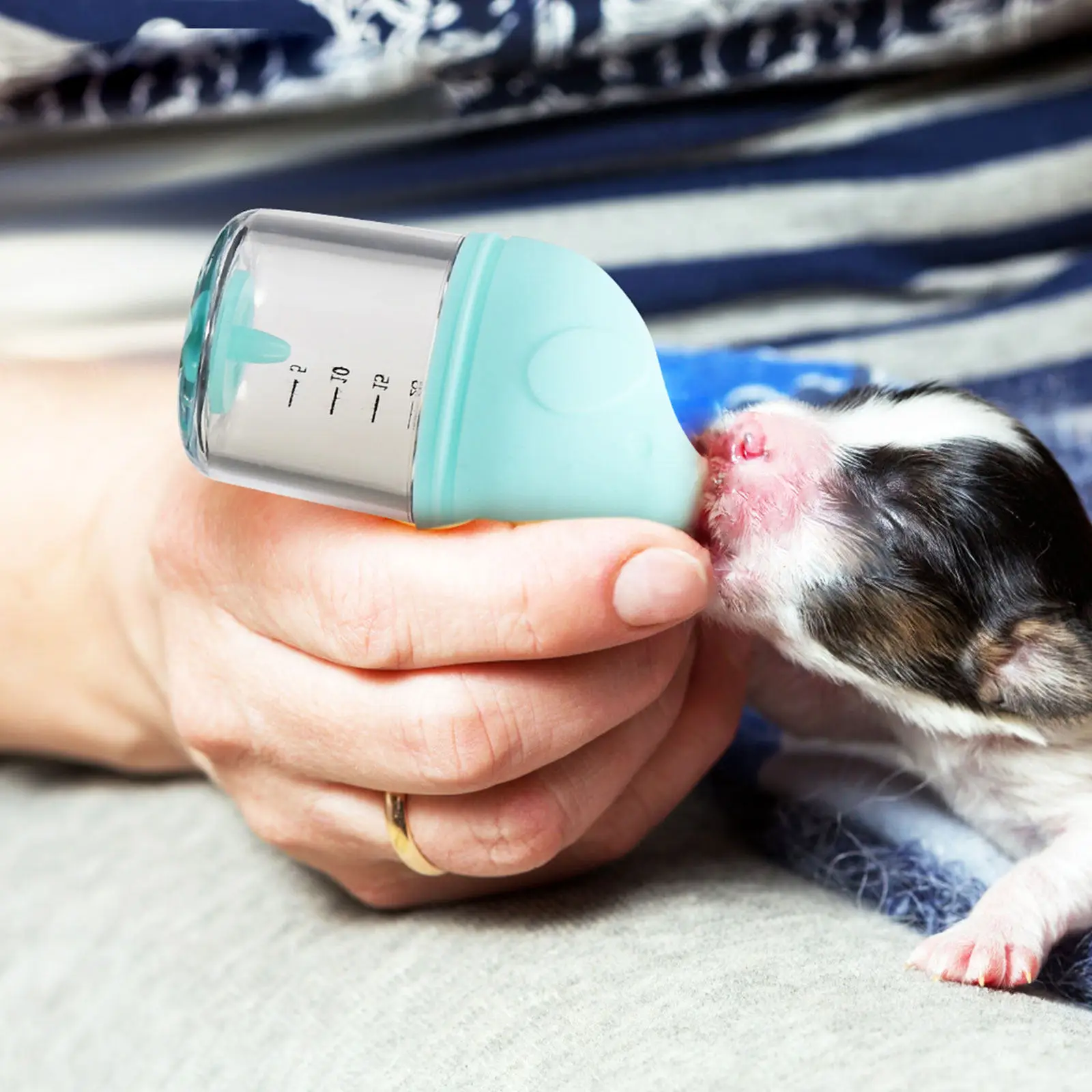 Бутылочка для кормления котят и щенков 50 мл, герметичная, с мягким силиконовым соском, для кошек, собак, кроликов, мелких животных