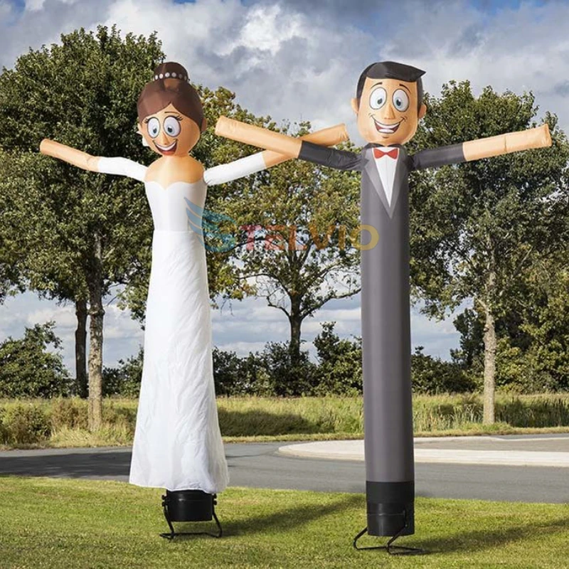 Custom Bride And Groom Air Dancer Sky Dancer Bridal Sky Dancers Inflatable Waving Tube Man for sale