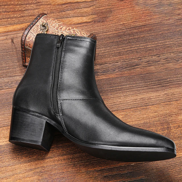 Men's 3 inch heel boots best sale