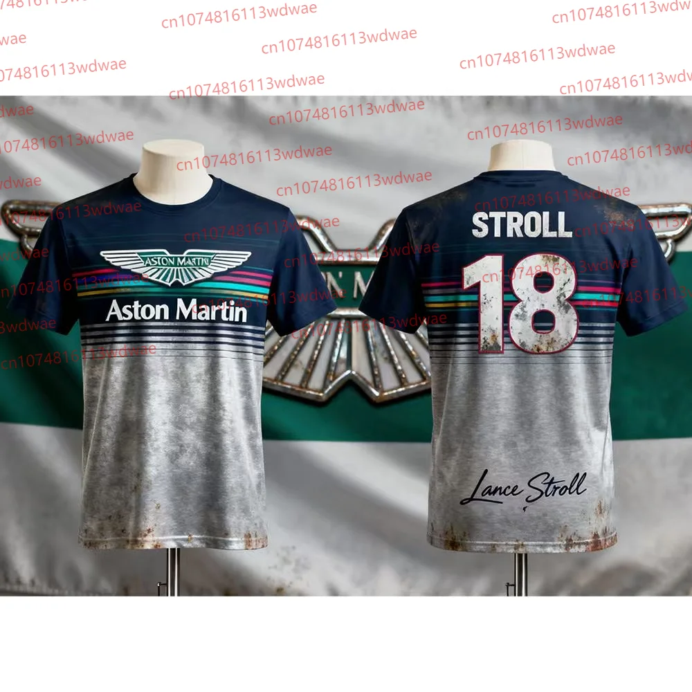 

2025 Aston Martin T-shirt Canadian Racers Lance Stroll 18 T-shirt Motorcycle Quick-drying Sportswear Special Edition Tee