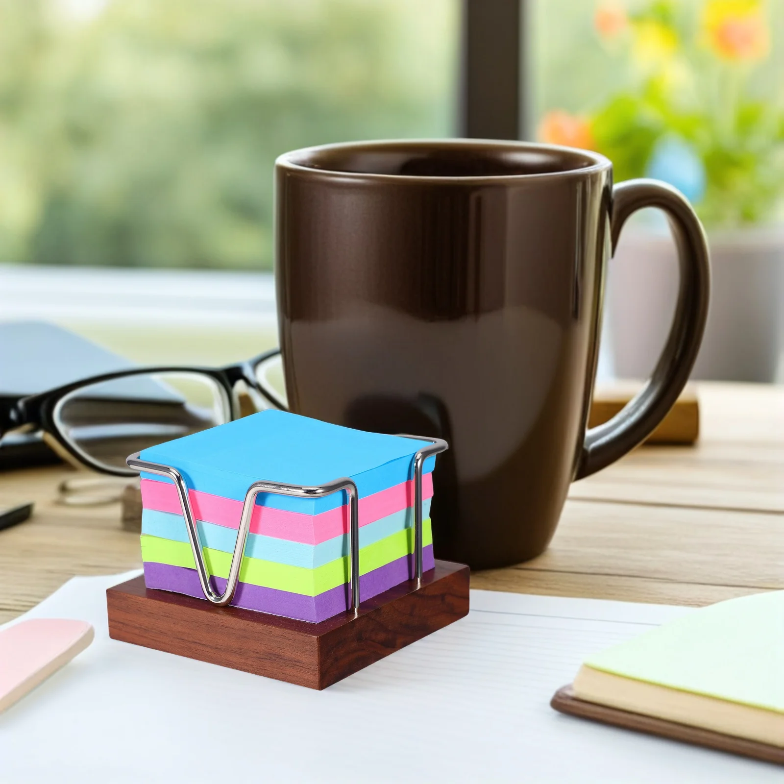 

Storage Rack Office Supplies Desktop Memo Pad Holder Notepad Dispenser Accessories
