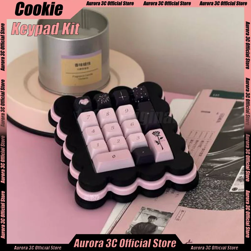 

Cookie Mini Number Keyboard Kit 17keys Wireless Bluetooth 2mode Number Keypad Kit Cute Portable Keypad Kits Keyboard Accessories