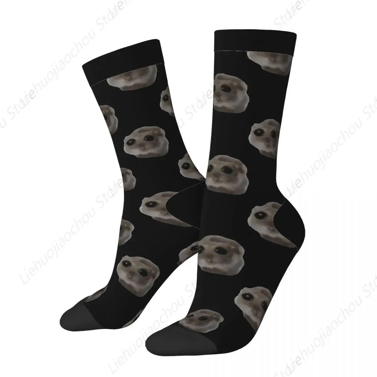 Autumn Winter Retro Women Men This Is Me If You Even Care Sad Hamster Meme Socks Non-slip Basketball Socks