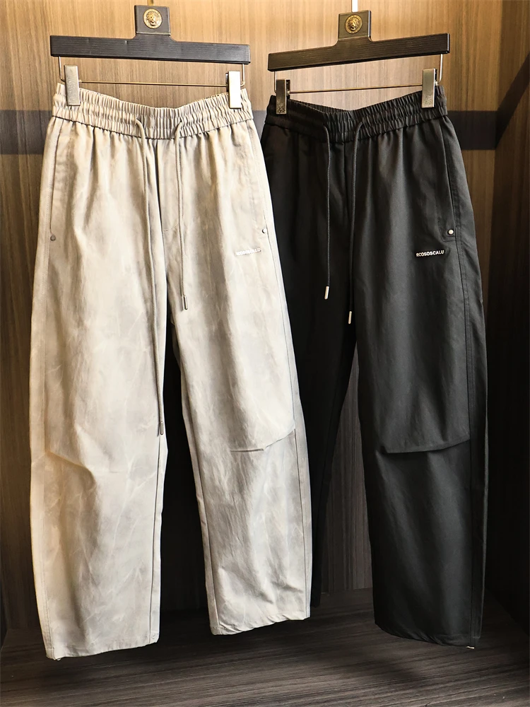 

Мужские осенние утягивающие дышащие спортивные брюки на открытом воздухе, прямые повседневные брюки, дизайнерская футболка Sensation, объемный крой