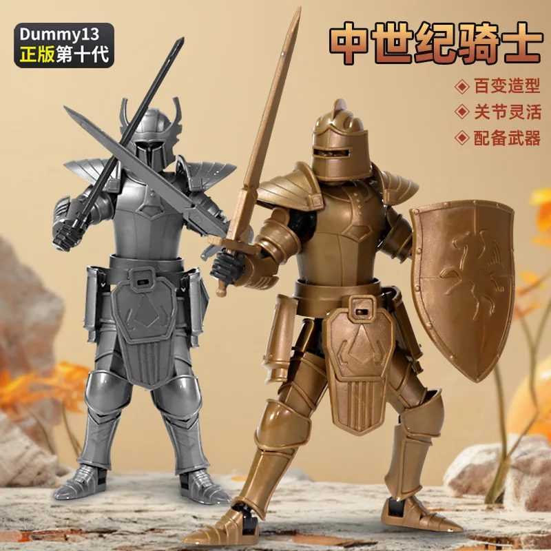 القرون الوسطى فارس الجندي 13 عمل أرقام ثلاثية الأبعاد مطبوعة متعددة المفاصل المنقولة محظوظ 13 عمل الشكل الدمية لتقوم بها بنفسك تجميع اللعب #4
