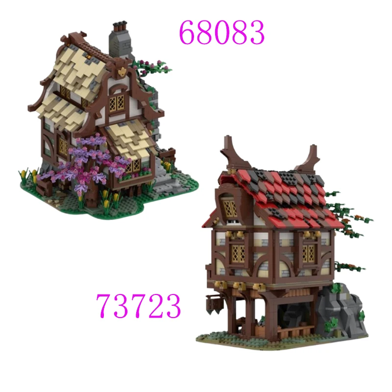 32-Spot MOC-73723 68083 Haus kleine Partikel Montage Bausteine pädagogisches Spielzeug Modell Geschenkset Ornamente