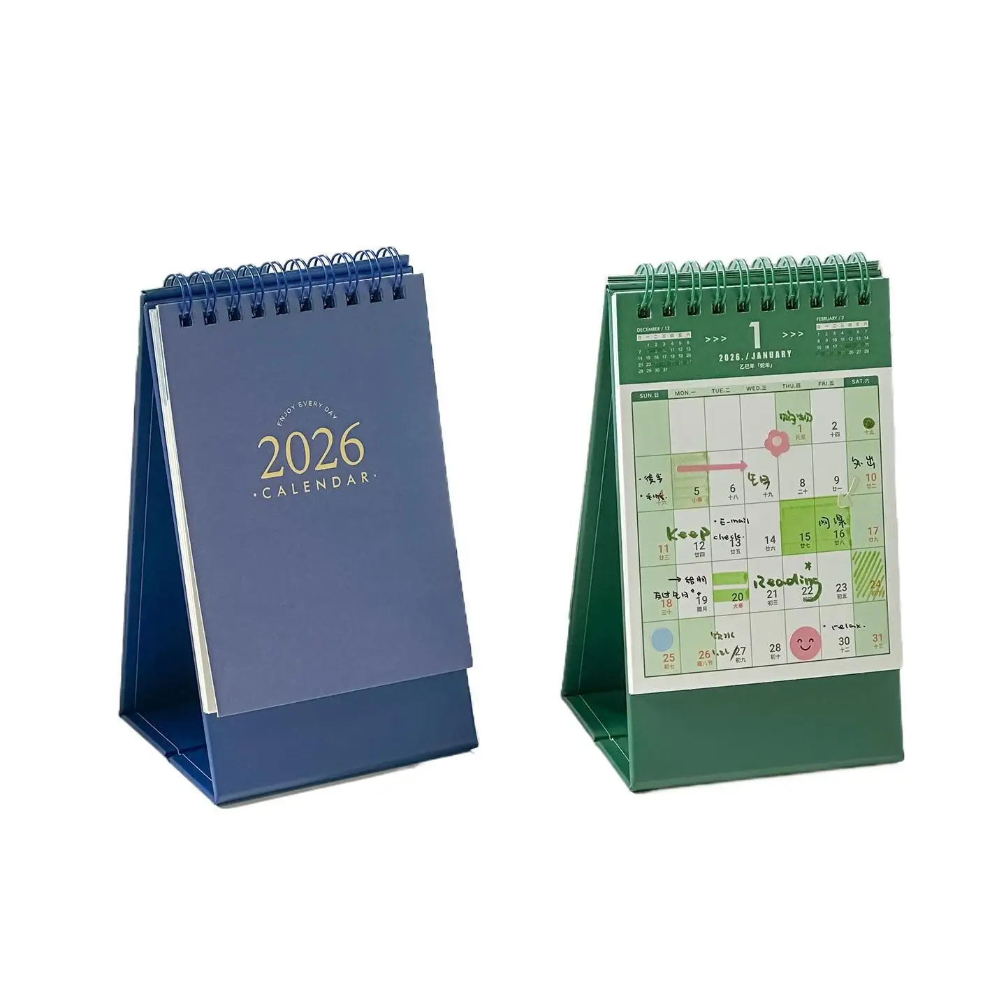 

Простой настольный органайзер, креативный календарь на 2026 год, портативный календарь, эстетичный спиральный планировщик для бизнеса, учителей и семьи