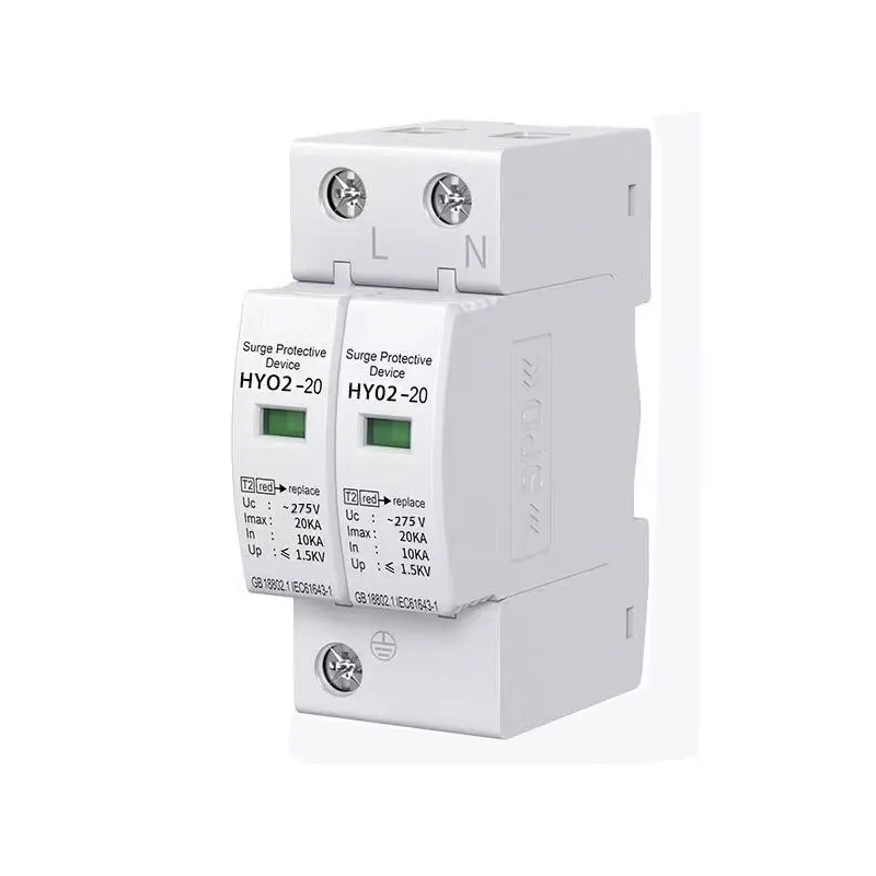 Good Quality Surge Protection Device  Voltage 275V or385V AC SPD 20KA~40KA House Lightning  Arrester Device Professional Factoty