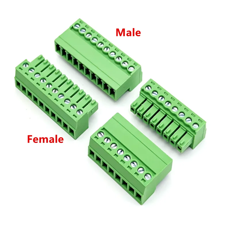 10pair/10pcs Aerial Butt Welding 2EDGRK 15EDGRK-3.5mm 2-24P Plug Male+Female Socket 28-16AWG Wire Screw Terminal Block Connector