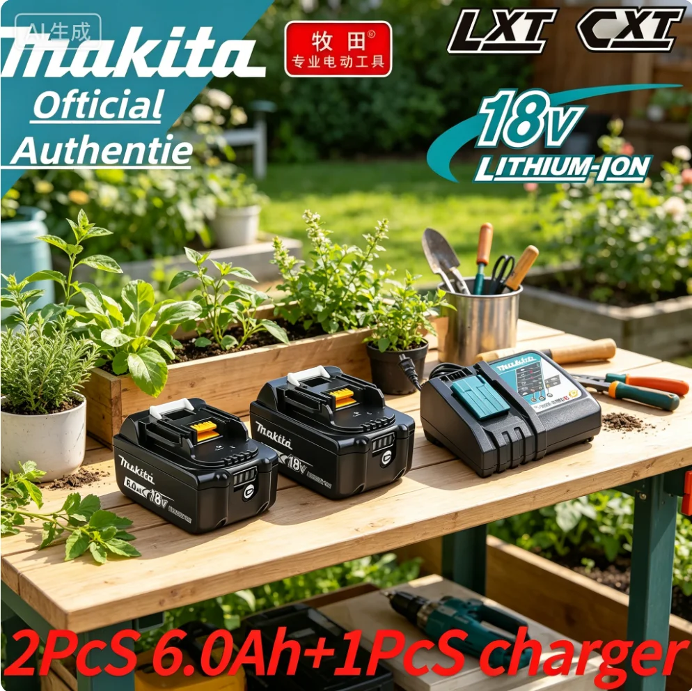 

Original genuine battery from Makita, 18V 6.0Ah 10C high-power aluminum battery, for all models of Makita 18V power tools