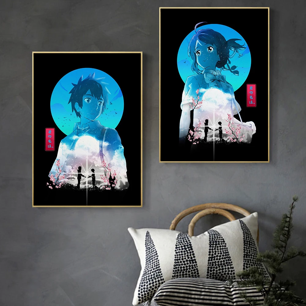 Japan Anime Movie Your N-Name Vintage Posters Prints Canvas Painting Wall Art Picture Living Room Coffee Shop Home Decor