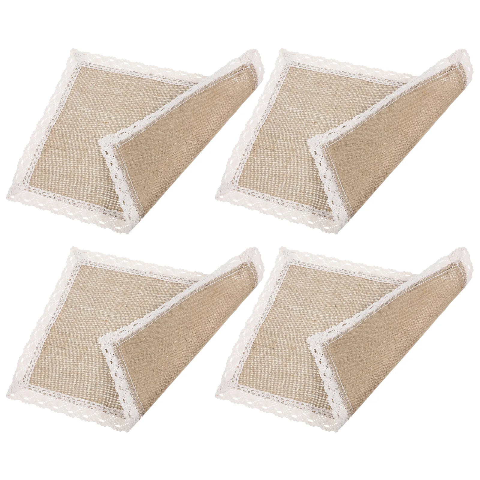 

4Pcs 45x30cm Burlap Placemats Natural Jute Material Rustic Table Mats for Holiday Events Linen Placemat Kitchen Use