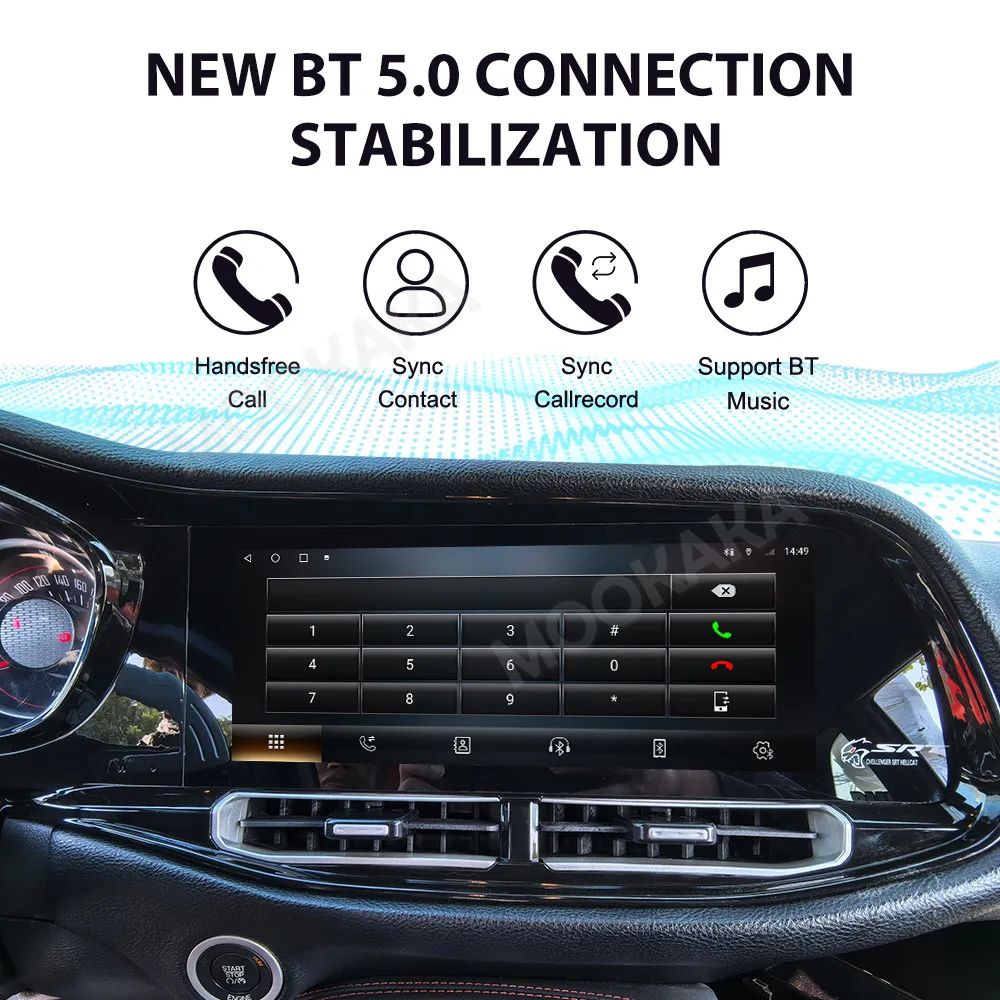 Car Accessories Radio For Dodge Challenger 2010-2024 Android Auto GPS Navigation Multimedia Stereo Receiver Head Unit Offline