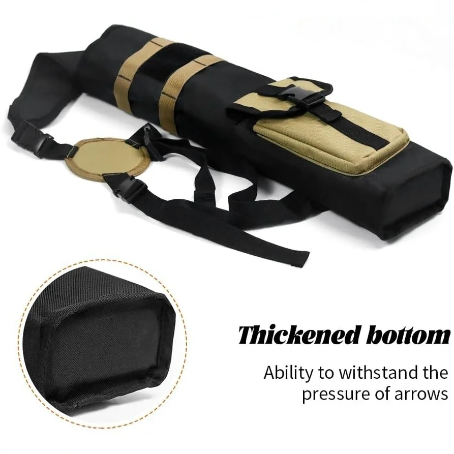 

Archery Lightweight Back Arrow quiver Dual Use Foldable Compact Hip Arrows Bag with Molle System Pocket Hanged for hunt