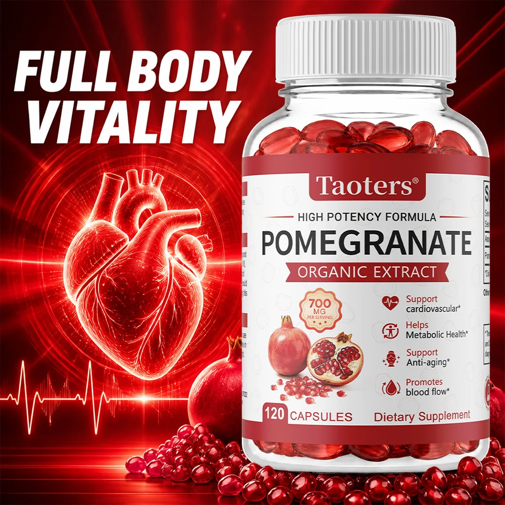 

Pomegranate Supplement 700 Mg (per Serving), – 120 Capsules, Support Cardiovascular, Helps Metabolic Health, Anti-aging
