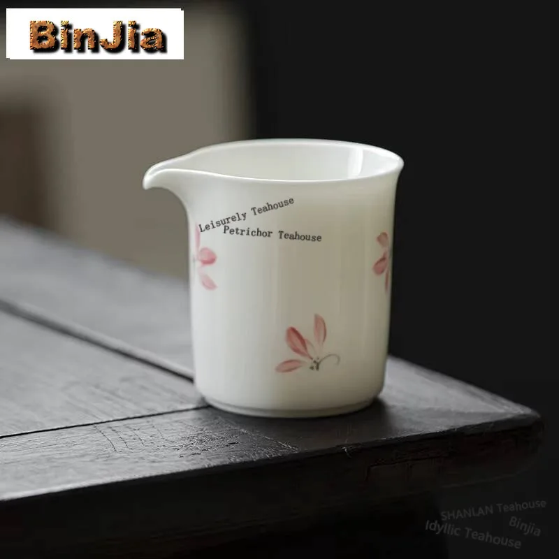 

170ml Jade Porcelain Fair Cup Household Hand Drawn Orchids Olecranon Justice Cup Tea Pitcher Aesthetic Cha Hai Teaware Supplies