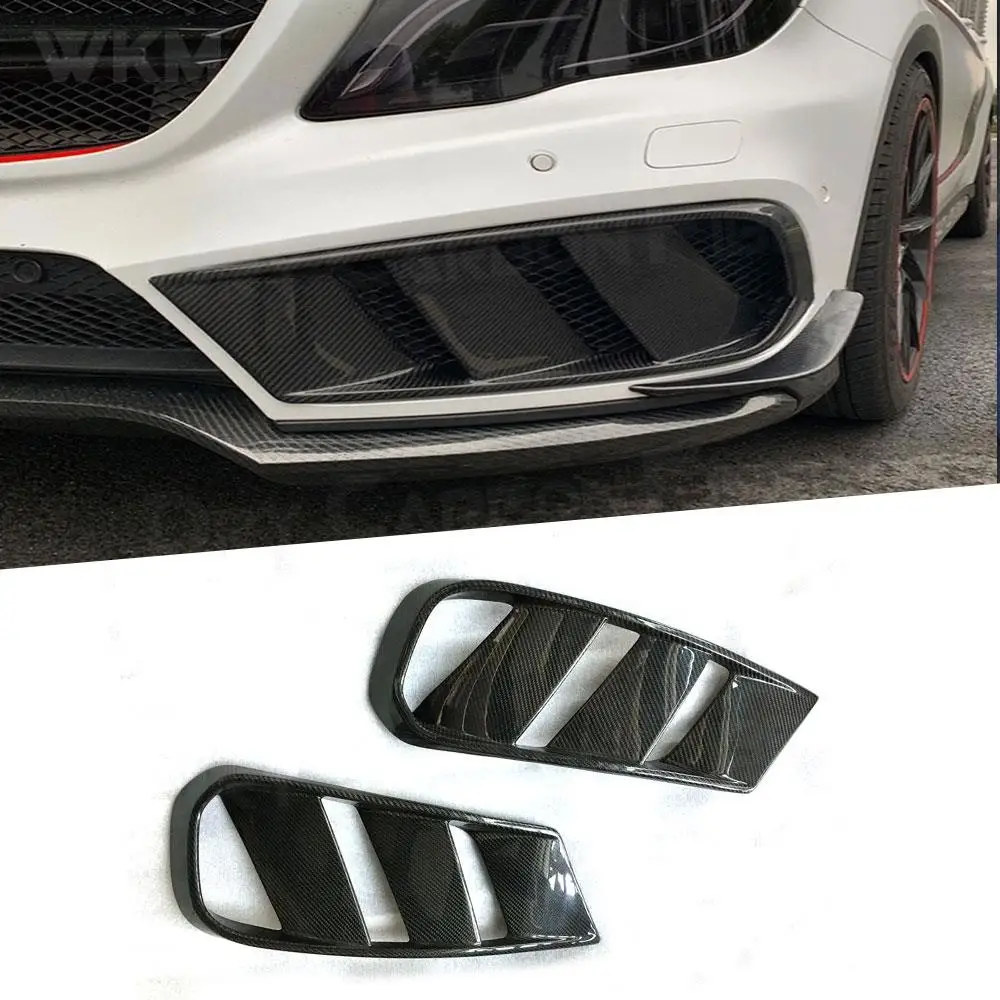 

Carbon Fiber Front Bumper Air Vent Cover Fog lamp Mesh Grill Frame for Benz GLA Class X156 GLA 200 GLA260 GLA45 2014-2016 FRP