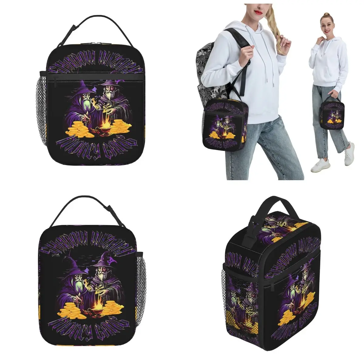 Retro Shadow Wizard Money Gang Insulated Lunch Bags Magic Music Food Container Portable Cooler Thermal Lunch Box For School