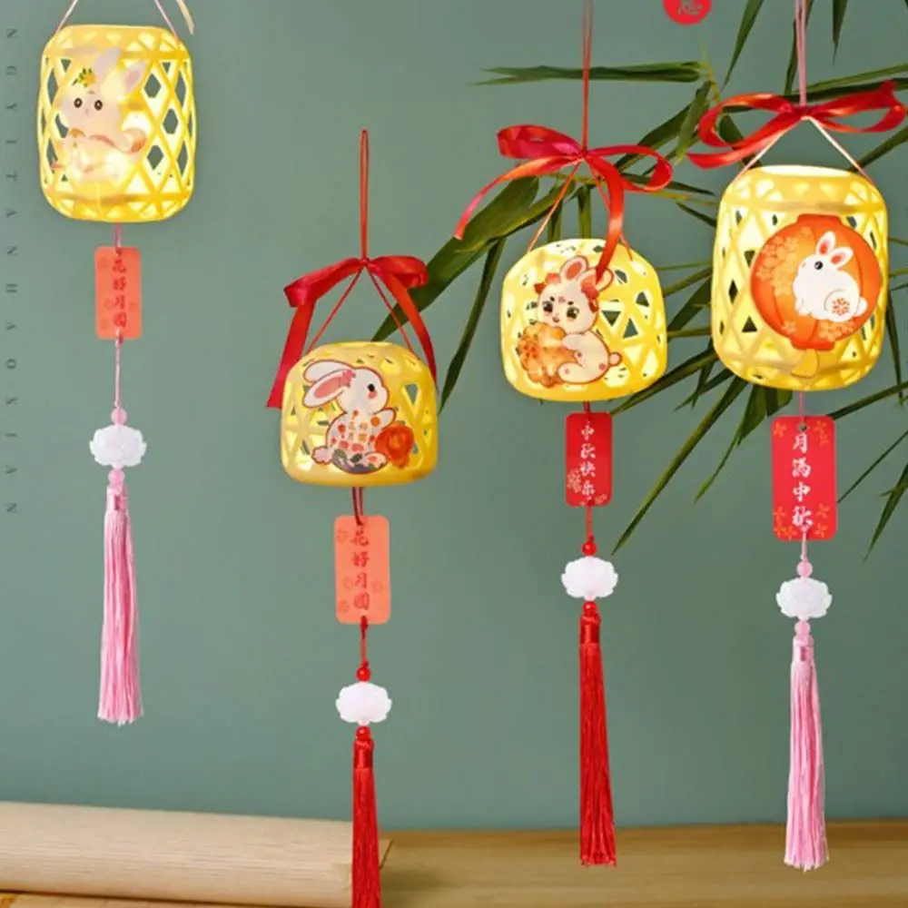 Luminous Middle Autumn Festival Lantern Handcraft Handmade Children DIY Lantern Material Kit DIY Material Bag Cartoon