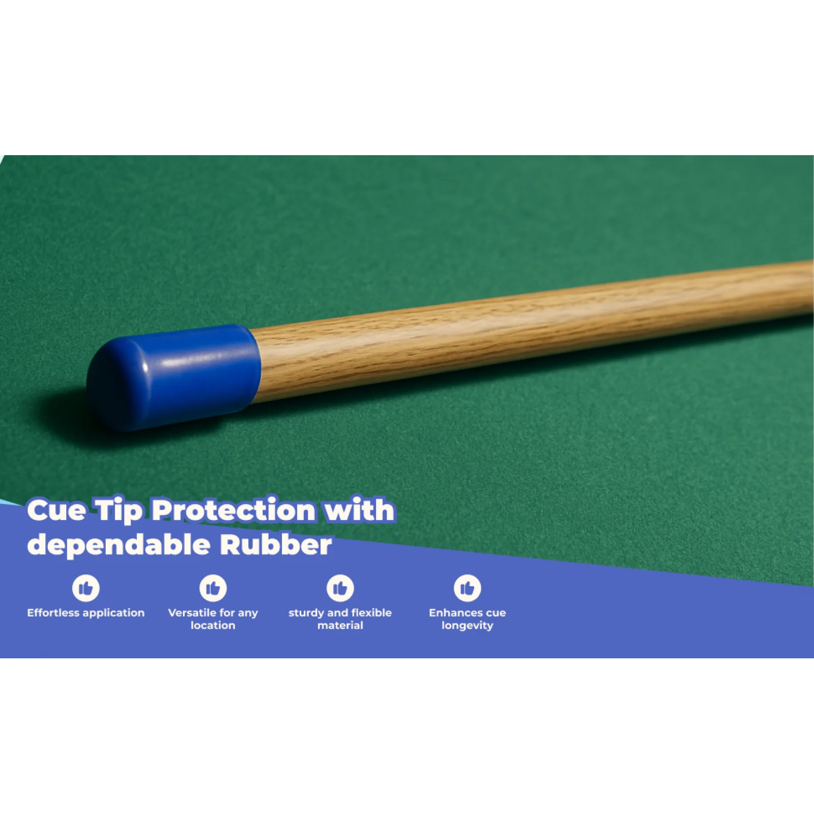 

Rubber Pool Cue Tips Protector for Billiard Stick Head Protection Durable Cue Accessory for Pool and Billiards Supplies