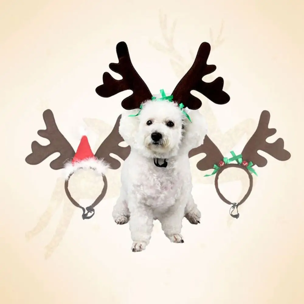 Christmas Pet Headband Deer Horn Hat Costume Dog Puppy Cat Cosplay Party Dress Up Product Pet Supplies