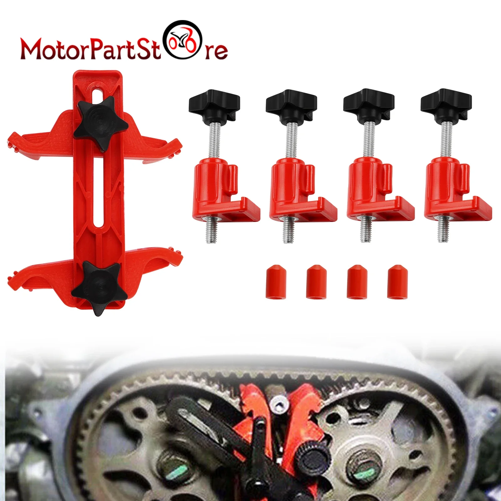 Car Dual Camshaft Cam Clamp Engine Timing Sprocket Gear Locking Tool Kit Cam Gear Clamp Holder Lock Retainer