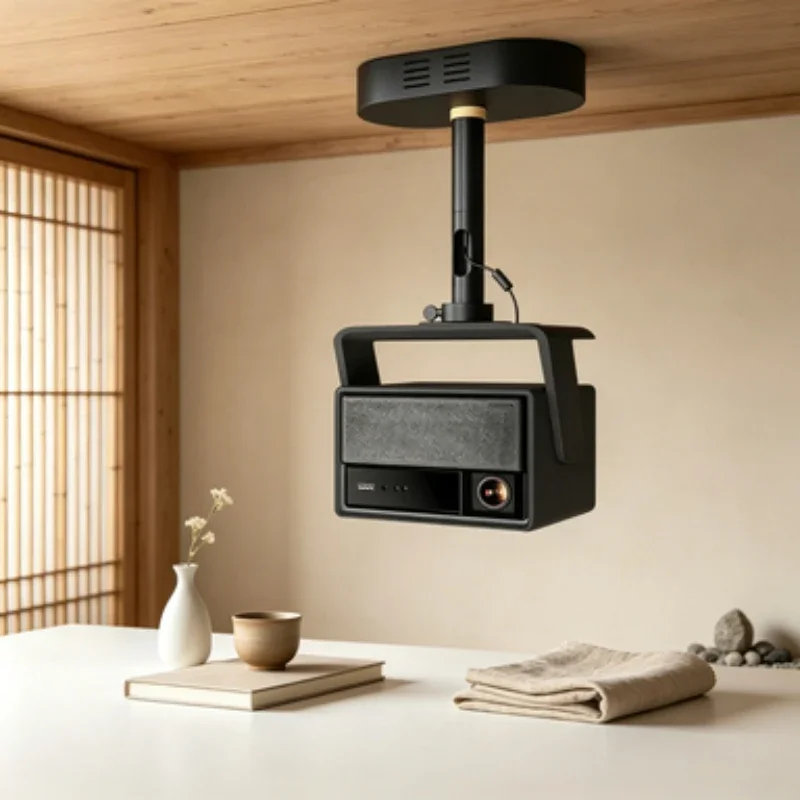 Home Hidden Projector Mount Bracket Concealed Overhead Hanging Stand Rotatable Universal Top Mounted Holder for Projection