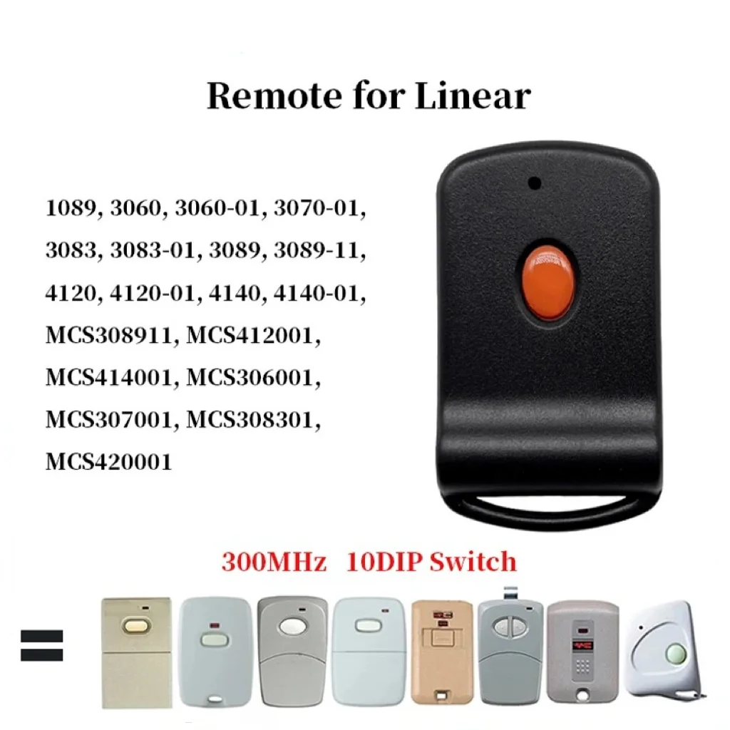 リニアマルチコード 3060 3089 308911 1089 4120 ガレージドアリモコン 300mhz MCS308911 MCS412001 MCS414001と互換性あり