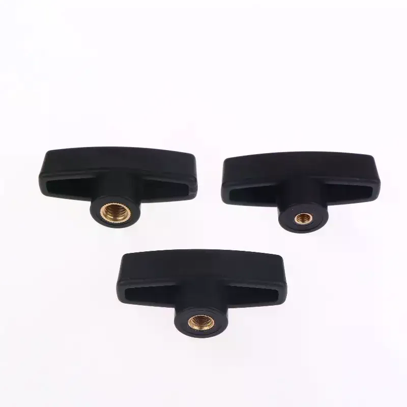 2Pcs M6 M8 M10 Head Diameter 65#T Type Hand Tighten Nuts Wing Plastic Head Hand Knob Blind Hol Nut