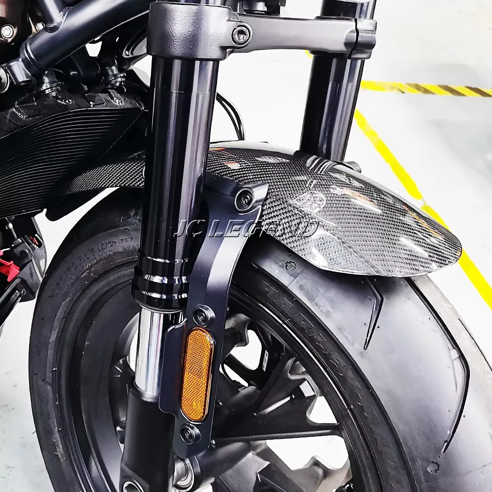 Carbon Fiber Front Tire Fender Mud Guard Fairing for Harley Sportster S 1250 RH1250S 2021-2025 2022 2023 2024 Lengthen Mudguard