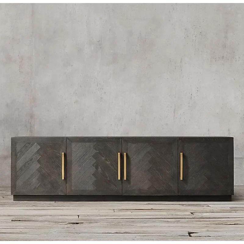 Oak American solid wood six-chest cabinet, American light luxury bedroom drawer parquet locker, modern simple and old