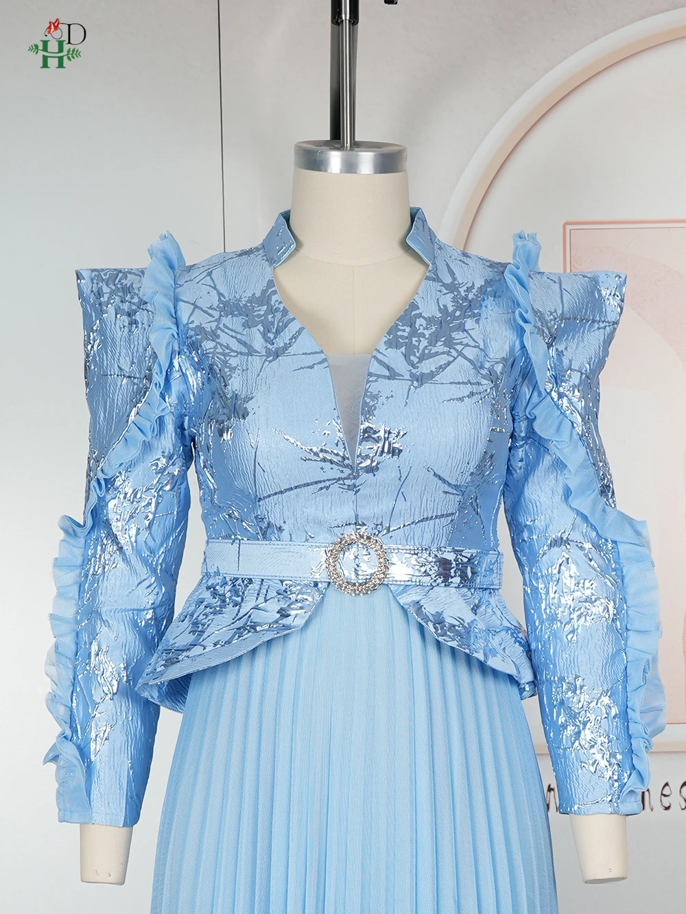 Abiti africani per le donne 2025 Abito da cerimonia nuziale di nuova moda Abito da sera vintage con maniche a sbuffo casual Gonna a pieghe