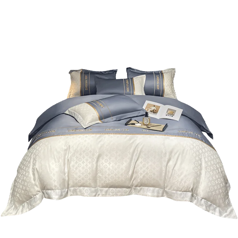 

Легкий роскошный комплект простыней из четырех предметов, летний комплект одеял из ледяного шелка, принадлежности для постельного белья, простыня из стираного шелка