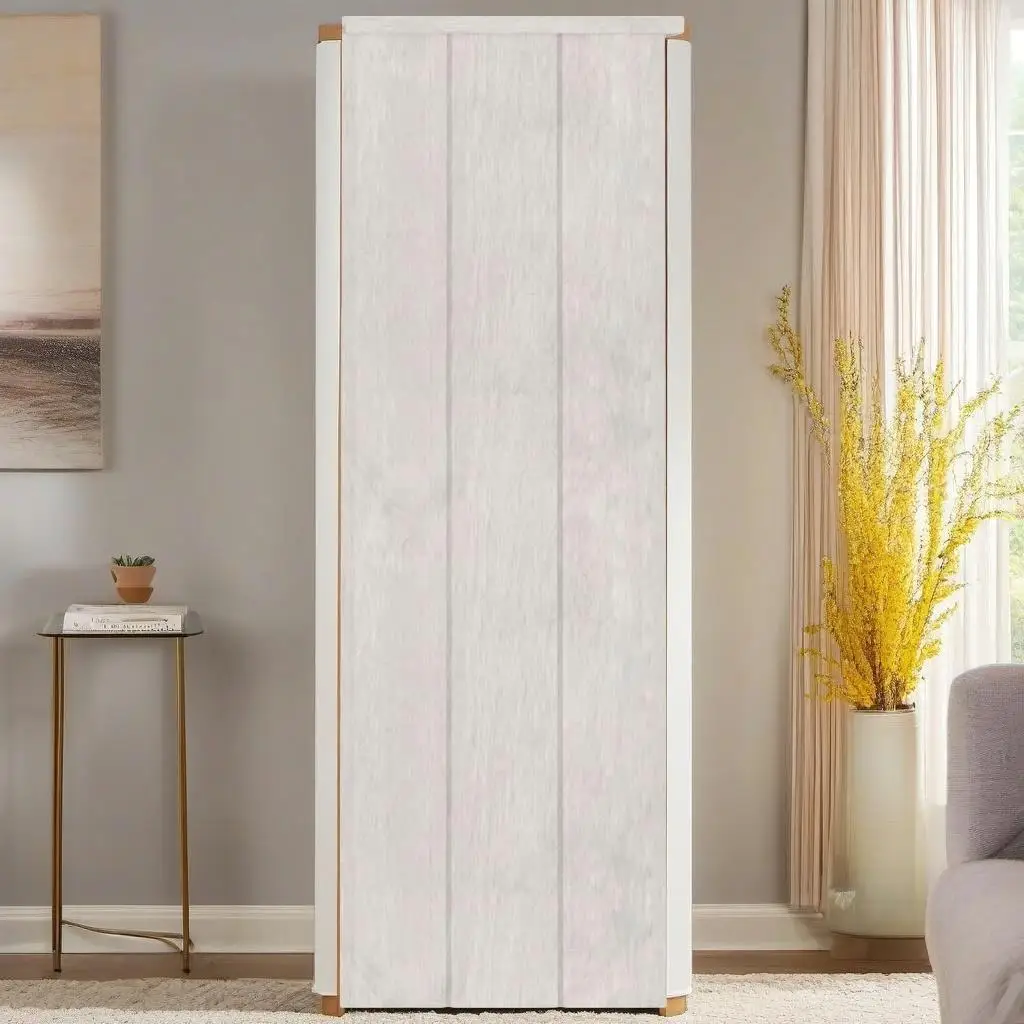 White HAMAR for highboard - 85x35x100 cm Solid Pine Wood Storage Cabinet