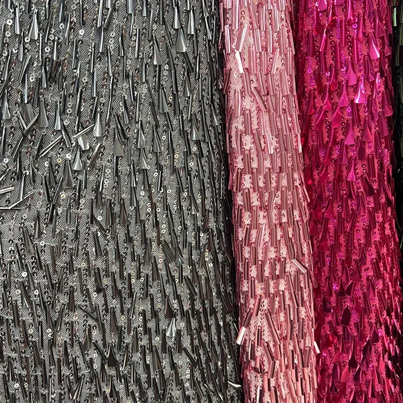Straight PET Sequined Embroidery Fabric Spring and Summer Dress Creative Stage Performance Clothing DIY Sewing Fabric by Yard