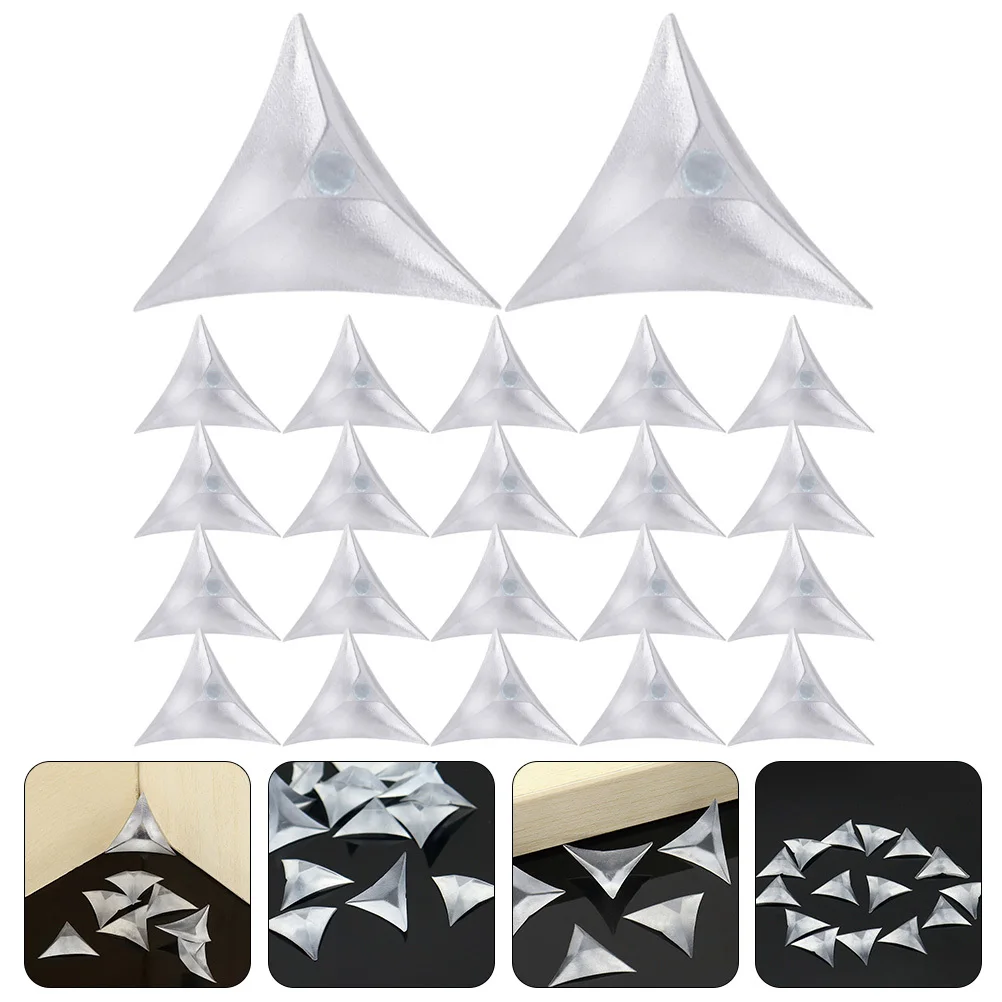 

400Pcs Stair Dust Corner Clear Triangle Protective Guard Decorative Drawer Furniture Corner Staircase Dust Corners for Stairs