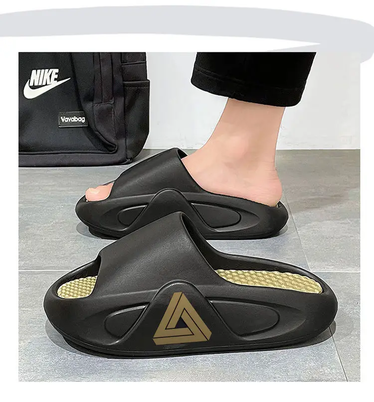 Sommer Dicke Sohle Hausschuhe Männer Frauen EVA Weichen Boden Indoor Hause Rutschen Sandalen Licht Strand Schuhe Männliche Hausschuhe Flip-Flops – Detail 4