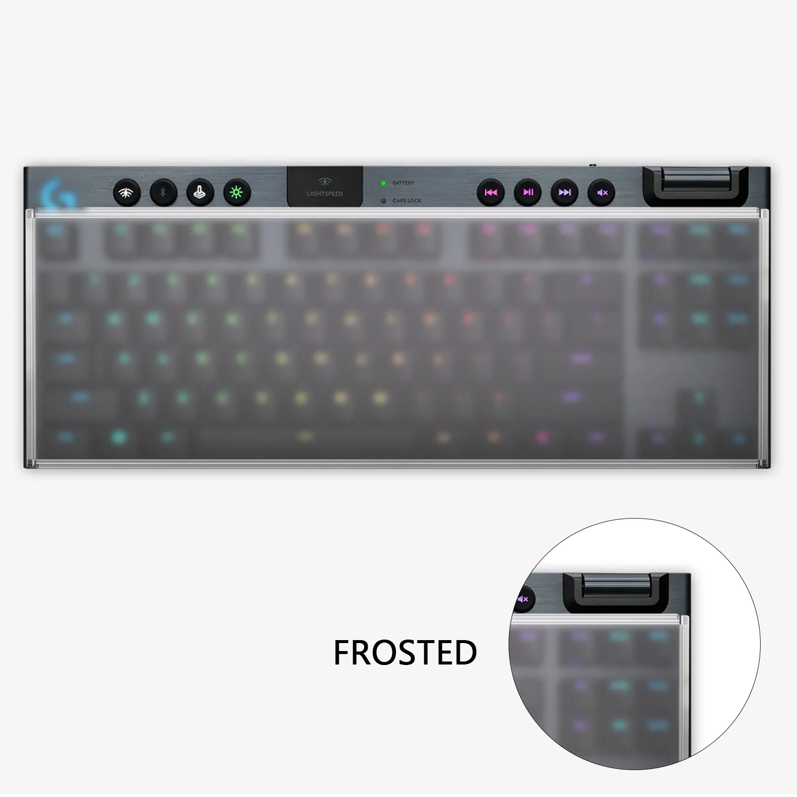 غطاء غبار لوحة المفاتيح Geekria Tenkeyless TKL، غطاء لوحات مفاتيح أكريليك بلوري لألعاب الكمبيوتر الميكانيكية المدمجة بنسبة 80%