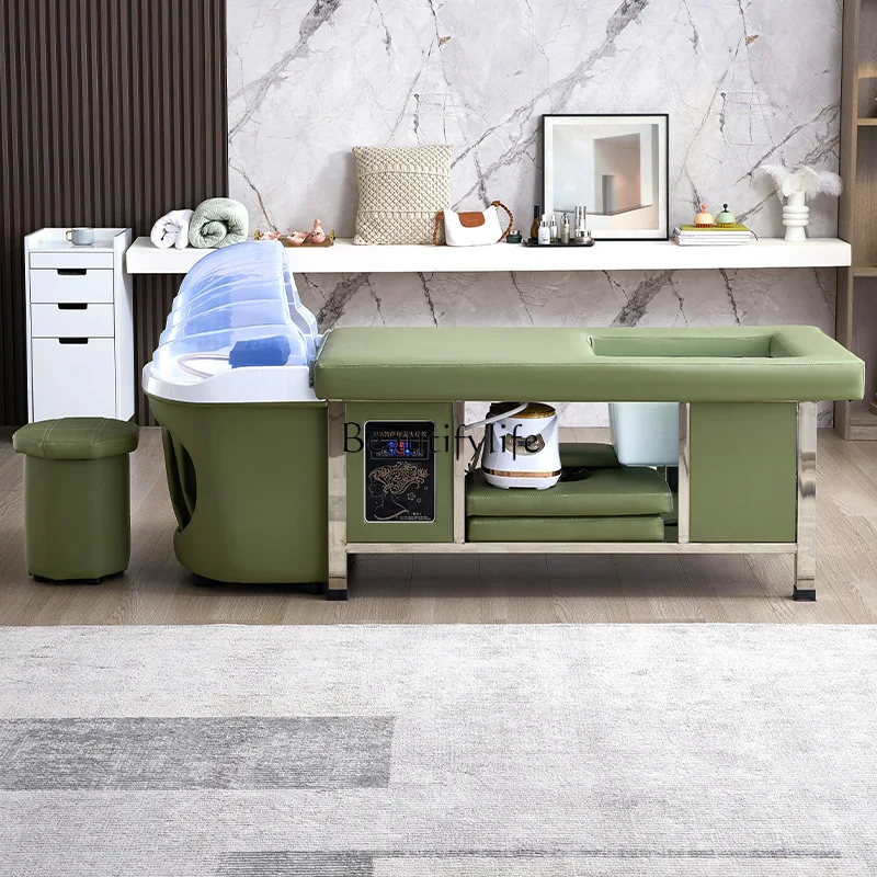 태국식 샴푸와 마사지 침대